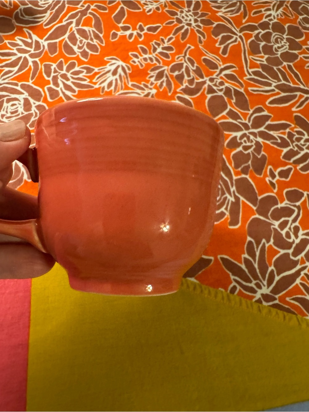 Vintage Fiestaware 8oz Coffee Tea Cup Homer Laughlin Fiesta Rose Pink Color